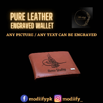 PURE LEATHER PICTURE & TEXT ENGRAVED WALLET
