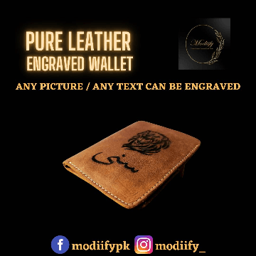 PURE LEATHER PICTURE/TEXT ENGRAVED CARD WALLET