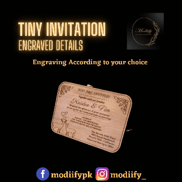 EVENT DETAILS ENGRAVED TINY INVITATION