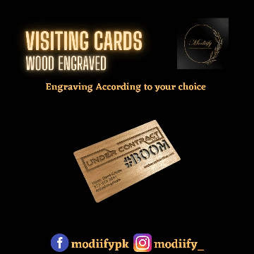 VISITING CARDS WOODEN ENGRAVED