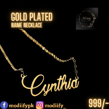 STYLISH NAME NECKLACE GOLD PLATED