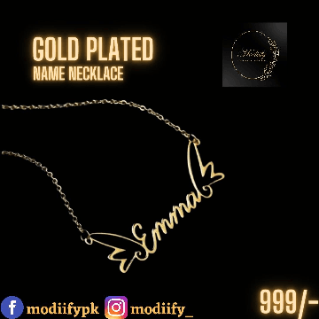 WINGS NAME NECKLACE GOLD PLATED