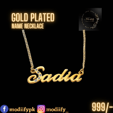 SMALL DIAMOND GOLD PLATED NAME NECKLACE